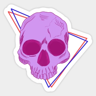 Purple Skull in triangle Sticker